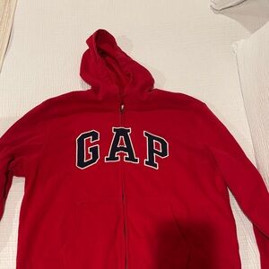 GAP Bold Red Zip-Up Hoodie